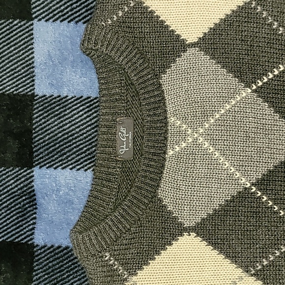 Y2k. John Galt. Argyle. Crewneck pullover. Cotton blend. Like-new. Men's medium - Picture 8 of 16